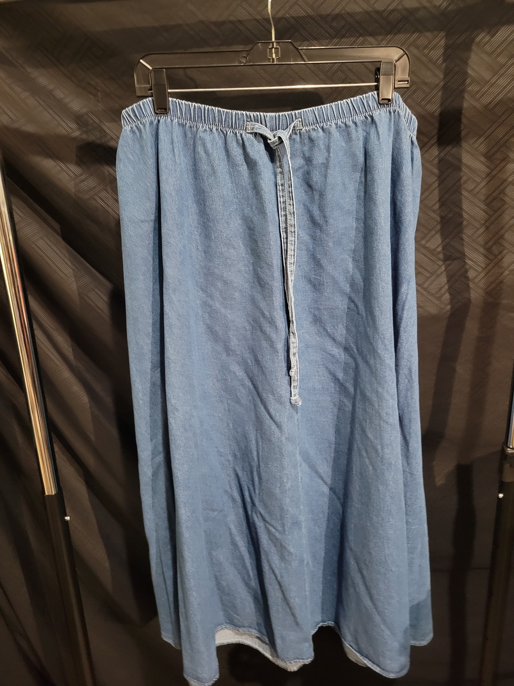 Y2K, 90's Vintage Cabin Creek Light Blue Denim Drawstring Skirt Long 2X